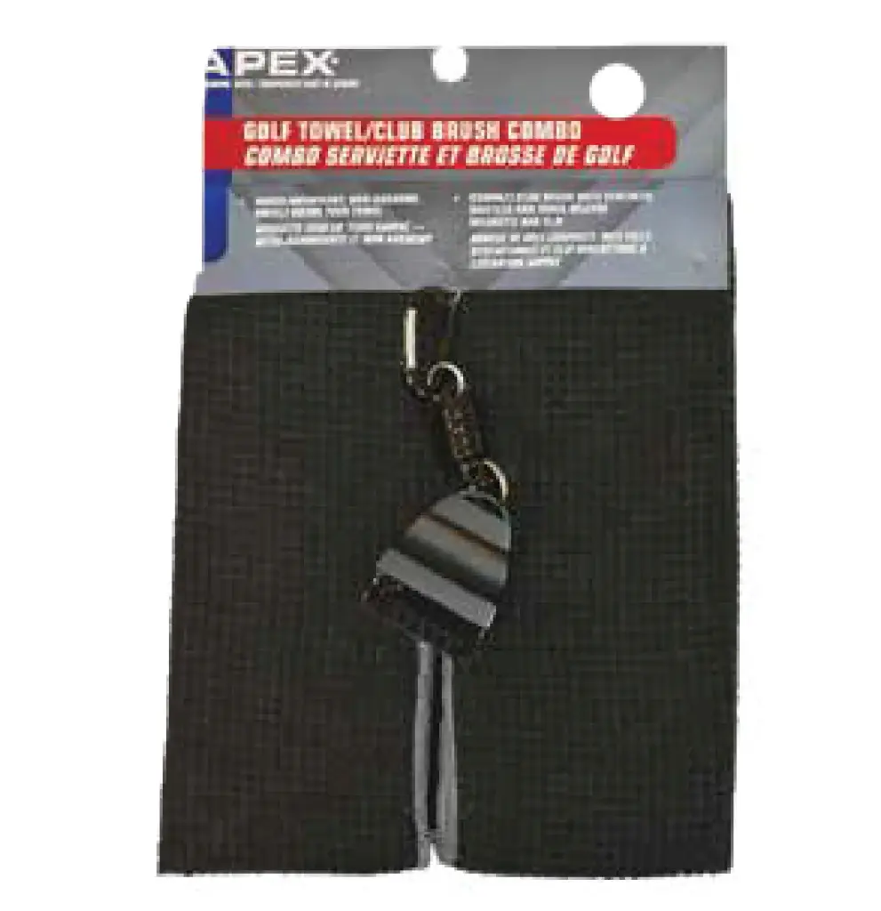 MAGNETIC CLIP GOLF TOWEL & CLUB BRUSH COMBO