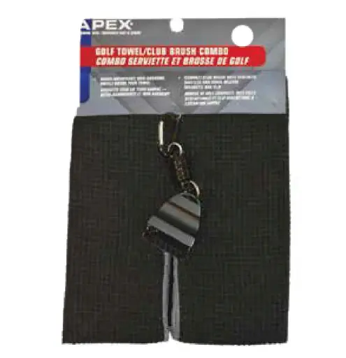 [JR1457] MAGNETIC CLIP GOLF TOWEL & CLUB BRUSH COMBO